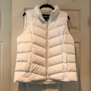 Lands End Down Puffer Vest Size Large Cream